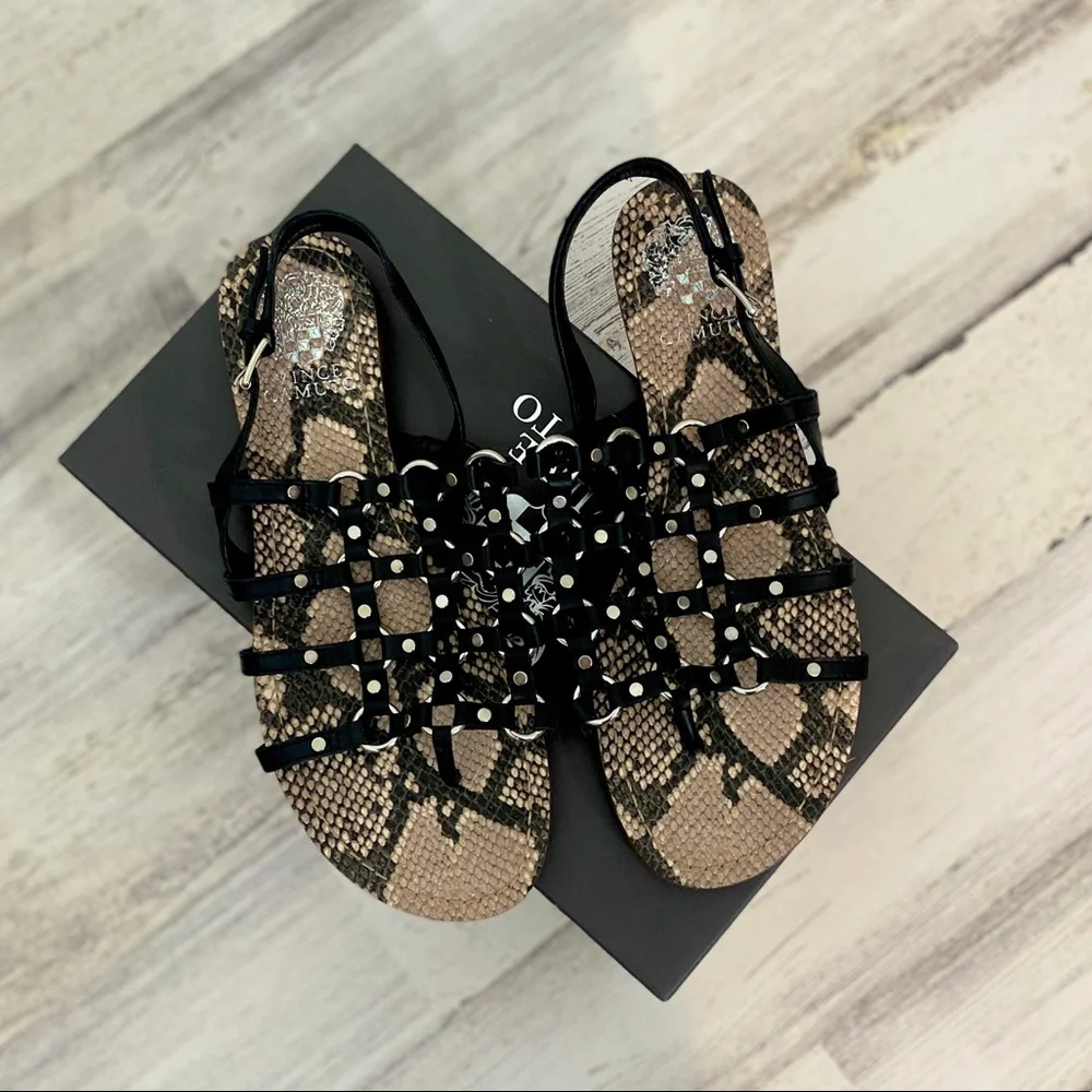 Vince Camuto Richintie Cage Sandal Black 7.5